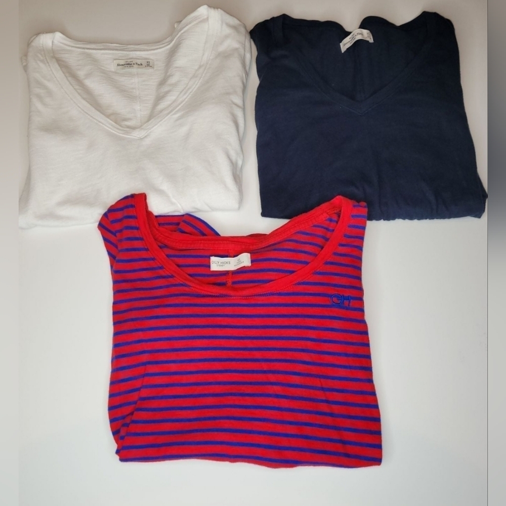Lot 3 XS Long Sleeve Blouses Abercrombie & Gilly Hicks - Picture 4 of 11